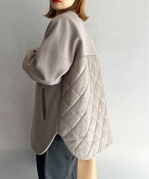 PICCIN（ピッチン）の「バックキルティング切替コート（その他アウター・レディース・アイボリー/モカ・M/L）」の2枚目の写真