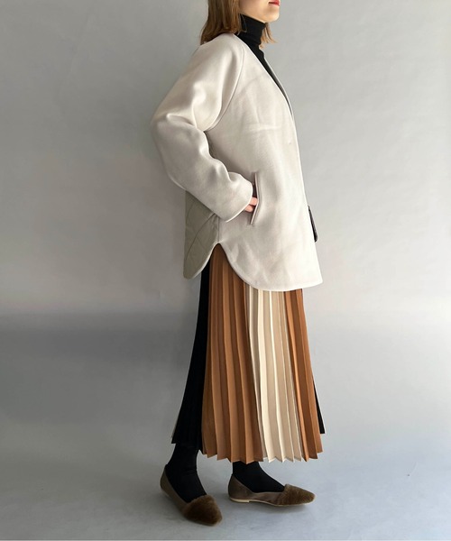 PICCIN（ピッチン）の「バックキルティング切替コート（その他アウター・レディース・アイボリー/モカ・M/L）」の8枚目の写真