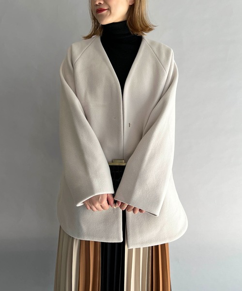 PICCIN（ピッチン）の「バックキルティング切替コート（その他アウター・レディース・アイボリー/モカ・M/L）」の3枚目の写真