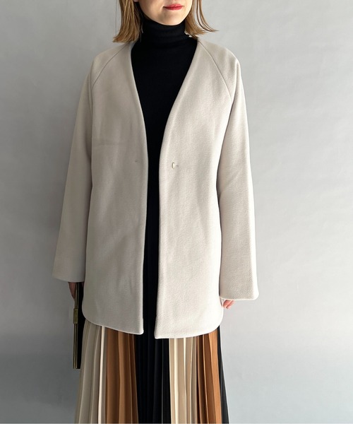 PICCIN（ピッチン）の「バックキルティング切替コート（その他アウター・レディース・アイボリー/モカ・M/L）」の6枚目の写真