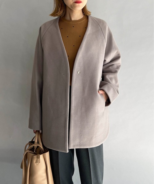 PICCIN（ピッチン）の「バックキルティング切替コート（その他アウター・レディース・アイボリー/モカ・M/L）」の10枚目の写真