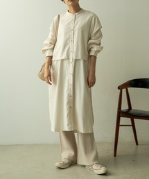 レイヤードシャツワンピース