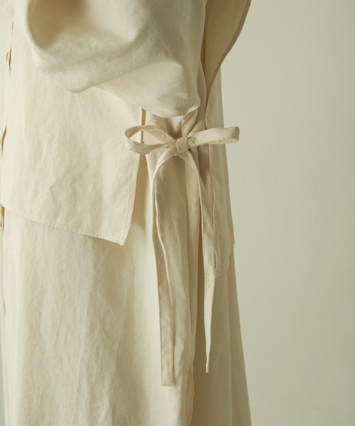 ANGIE（アンジー）の「レイヤードシャツワンピース（シャツワンピース・レディース・ベージュ/アイボリー/スミクロ・FREE）」の6枚目の写真