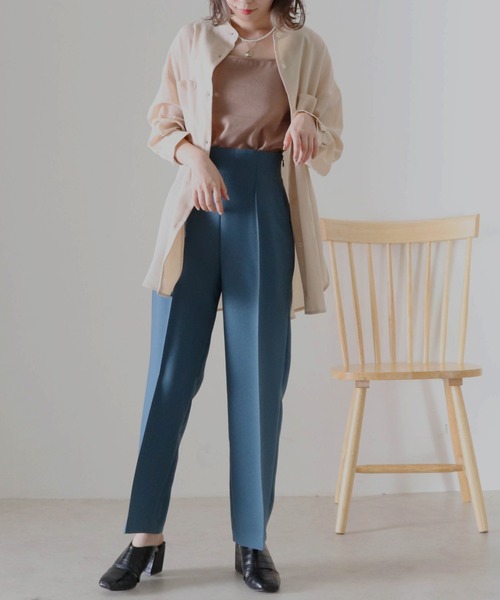 Cheek（チーク）の「楊柳バンドカラーシャツ（シャツ/ブラウス・レディース・ブラウン/グリーン/アイボリー・MEDIUM）」の14枚目の写真