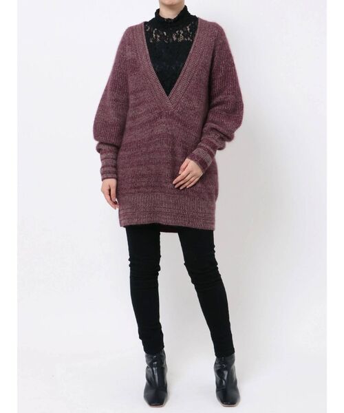 LAGUNAMOON(ラグナムーン)の「オーバーVネックニットプルオーバー(ニット/セーター・レディース・ブルー/アイボリー/ボルドー・FREE)」の17枚目の写真