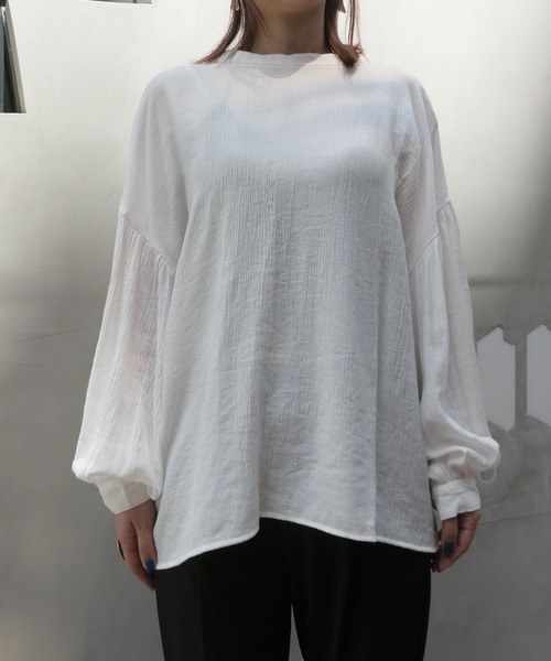 CORNERS（コーナーズ）の「綿タッチ楊柳バックオープンブラウス（シャツ/ブラウス・レディース・ホワイト/ブラック/ピンク/グリーン系その他・M）」の12枚目の写真