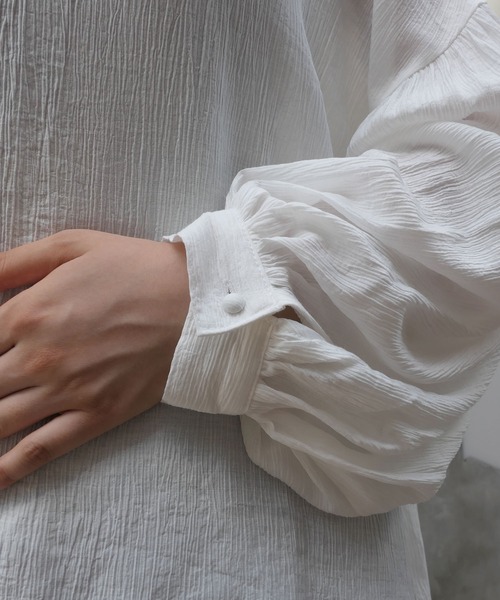 CORNERS（コーナーズ）の「綿タッチ楊柳バックオープンブラウス（シャツ/ブラウス・レディース・ホワイト/ブラック/ピンク/グリーン系その他・M）」の16枚目の写真