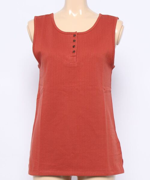 Samansa Mos2（サマンサ モスモス）の「ジャカード前後着ノースリーブ（Tシャツ/カットソー・レディース・ベージュ/レッド/ブルー/チャコール・ﾌﾘ-）」の4枚目の写真