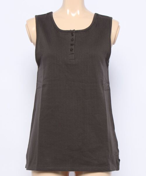 Samansa Mos2（サマンサ モスモス）の「ジャカード前後着ノースリーブ（Tシャツ/カットソー・レディース・ベージュ/レッド/ブルー/チャコール・ﾌﾘ-）」の2枚目の写真