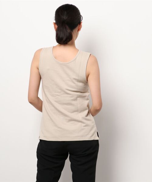 Samansa Mos2（サマンサ モスモス）の「ジャカード前後着ノースリーブ（Tシャツ/カットソー・レディース・ベージュ/レッド/ブルー/チャコール・ﾌﾘ-）」の5枚目の写真