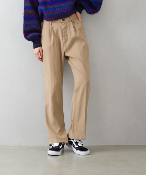 SpRay(スプレイ)の「起毛ツイルスラックス(スラックス・レディース・ブラック/ベージュ/オリーブ/マスタード/モカ/ピンク系その他/ダークオレンジ・FREE)」の4枚目の写真