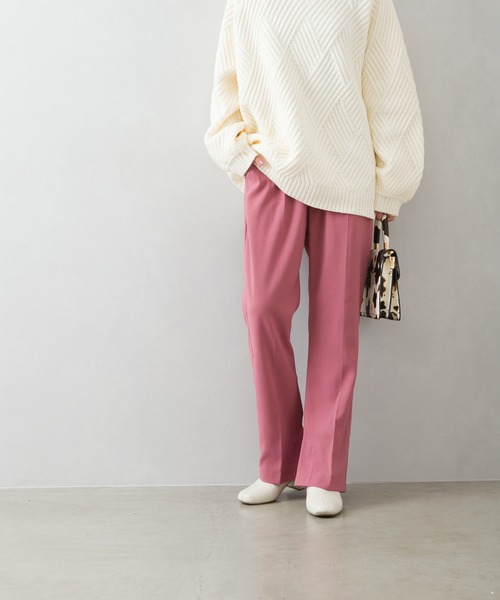 SpRay(スプレイ)の「起毛ツイルスラックス(スラックス・レディース・ブラック/ベージュ/オリーブ/マスタード/モカ/ピンク系その他/ダークオレンジ・FREE)」の6枚目の写真