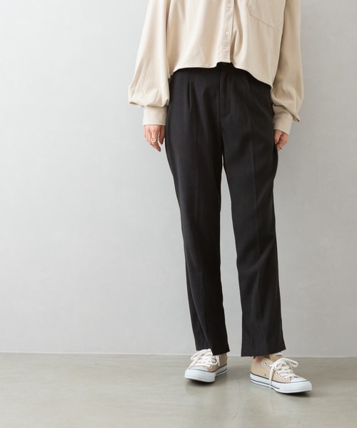 SpRay(スプレイ)の「起毛ツイルスラックス(スラックス・レディース・ブラック/ベージュ/オリーブ/マスタード/モカ/ピンク系その他/ダークオレンジ・FREE)」の2枚目の写真