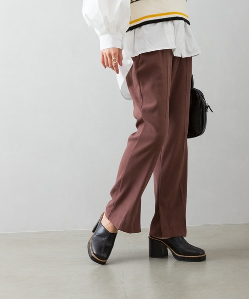 SpRay(スプレイ)の「起毛ツイルスラックス(スラックス・レディース・ブラック/ベージュ/オリーブ/マスタード/モカ/ピンク系その他/ダークオレンジ・FREE)」の3枚目の写真