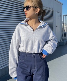 SHAGGIE | ハーフジップ配色スウェット(スウェット)