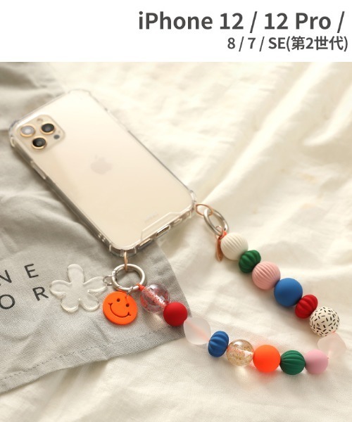 Iphone12 12pro Iphone8 7 Se 第2世代 Arno アルノ Beads ストラップ付きクリア Iphoneケース Colorful Smile スマホケース クリアケース スマホケース カバー Hamee ハミィ のファッション通販 Zozotown