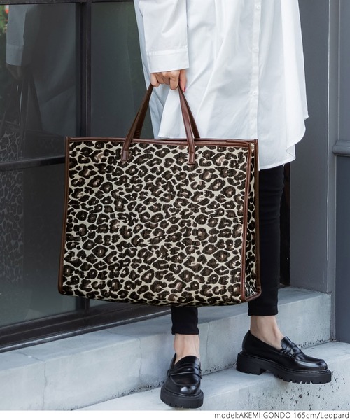coca(coca)(コカ)の「レオパード柄ビッグトートバッグ(トートバッグ・レディース・レオパード・ONE SIZE)」の8枚目の写真
