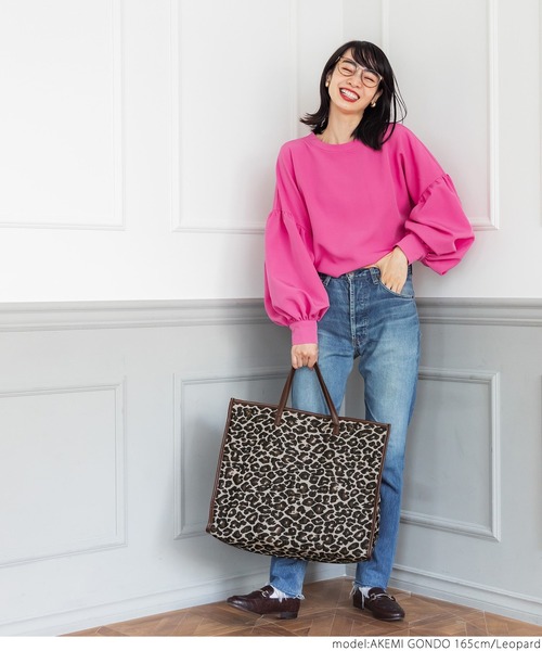 coca(coca)(コカ)の「レオパード柄ビッグトートバッグ(トートバッグ・レディース・レオパード・ONE SIZE)」の12枚目の写真