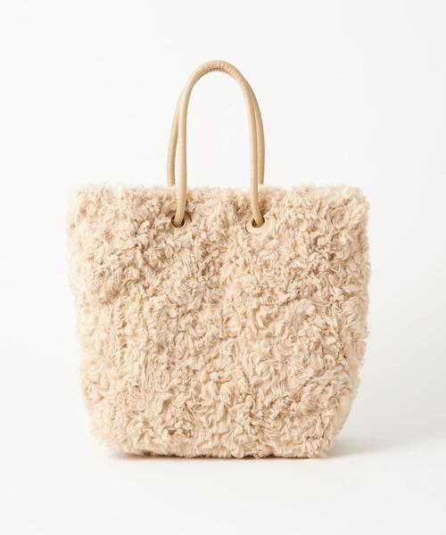 green label relaxing（グリーンレーベルリラクシング）の「ボア ミニショッピング 2WAYバッグ（ショルダーバッグ・レディース・ブラック/オフホワイト/モカ/ケリー・FREE）」の10枚目の写真