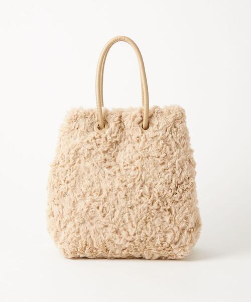 green label relaxing（グリーンレーベルリラクシング）の「ボア ミニショッピング 2WAYバッグ（ショルダーバッグ・レディース・ブラック/オフホワイト/モカ/ケリー・FREE）」の8枚目の写真