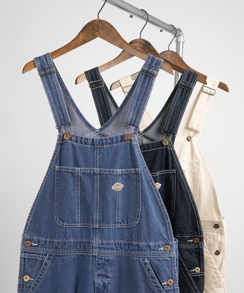 Dickies（ディッキーズ）の「【Dickies/ディッキーズ】ルーズフィット オーバーオール/ デニム/ ホワイト/ブラック（サロペット/オーバーオール・メンズ・ブラック/オフホワイト/インディゴブルー/ライトインディゴブルー・M/L/XL）」の4枚目の写真