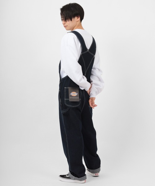 Dickies（ディッキーズ）の「【Dickies/ディッキーズ】ルーズフィット オーバーオール/ デニム/ ホワイト/ブラック（サロペット/オーバーオール・メンズ・ブラック/オフホワイト/インディゴブルー/ライトインディゴブルー・M/L/XL）」の11枚目の写真