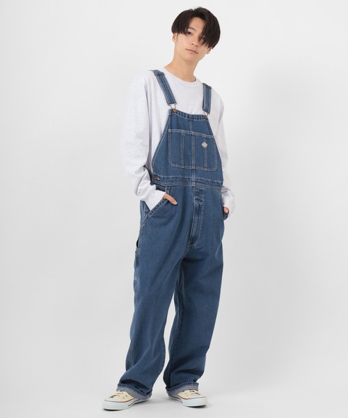 Dickies（ディッキーズ）の「【Dickies/ディッキーズ】ルーズフィット オーバーオール/ デニム/ ホワイト/ブラック（サロペット/オーバーオール・メンズ・ブラック/オフホワイト/インディゴブルー/ライトインディゴブルー・M/L/XL）」の5枚目の写真