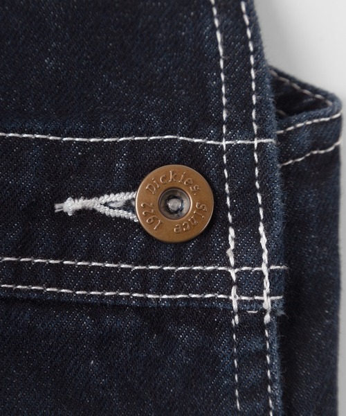 Dickies（ディッキーズ）の「【Dickies/ディッキーズ】ルーズフィット オーバーオール/ デニム/ ホワイト/ブラック（サロペット/オーバーオール・メンズ・ブラック/オフホワイト/インディゴブルー/ライトインディゴブルー・M/L/XL）」の22枚目の写真