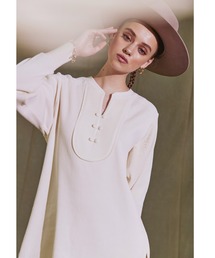 ALEXIA STAM | China Button Rib Knit Top/チャイナボタンリブニットトップ(Tシャツ/カットソー)