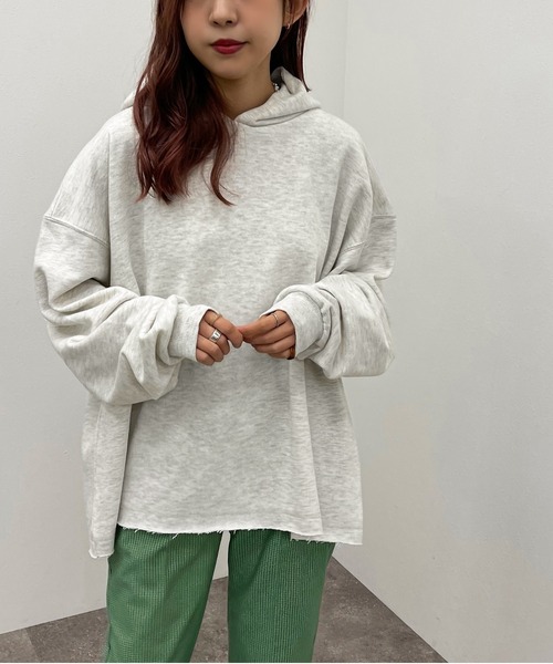 apres jour mignon(アプレジュールミニョン)の「ダメージ裏毛フーディー【ZOZOTOWN限定アイテム】(パーカー・レディース・アイボリー/ブラック/ナチュラル・X-LARGE/フリー)」の14枚目の写真