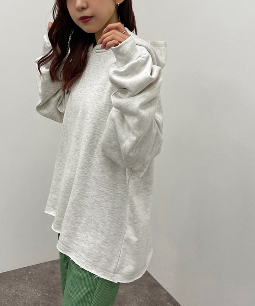 apres jour mignon(アプレジュールミニョン)の「ダメージ裏毛フーディー【ZOZOTOWN限定アイテム】(パーカー・レディース・アイボリー/ブラック/ナチュラル・X-LARGE/フリー)」の15枚目の写真