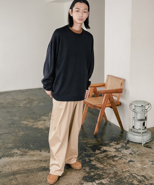 nowm(ノウム)の「【nowm】MILANO RIB LOOSE CREW NECK KNIT / ミラノリブ ルーズクルーネックニット(ニット/セーター・メンズ・ダークネイビー/グレイッシュベージュ・M/L)」の7枚目の写真