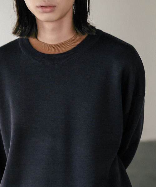 nowm(ノウム)の「【nowm】MILANO RIB LOOSE CREW NECK KNIT / ミラノリブ ルーズクルーネックニット(ニット/セーター・メンズ・ダークネイビー/グレイッシュベージュ・M/L)」の18枚目の写真