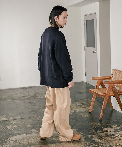 nowm(ノウム)の「【nowm】MILANO RIB LOOSE CREW NECK KNIT / ミラノリブ ルーズクルーネックニット(ニット/セーター・メンズ・ダークネイビー/グレイッシュベージュ・M/L)」の9枚目の写真