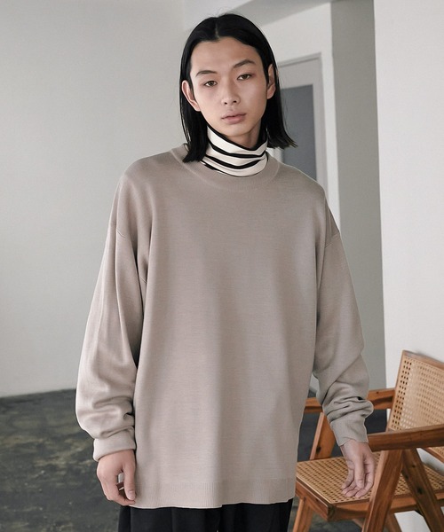 nowm(ノウム)の「【nowm】MILANO RIB LOOSE CREW NECK KNIT / ミラノリブ ルーズクルーネックニット(ニット/セーター・メンズ・ダークネイビー/グレイッシュベージュ・M/L)」の11枚目の写真