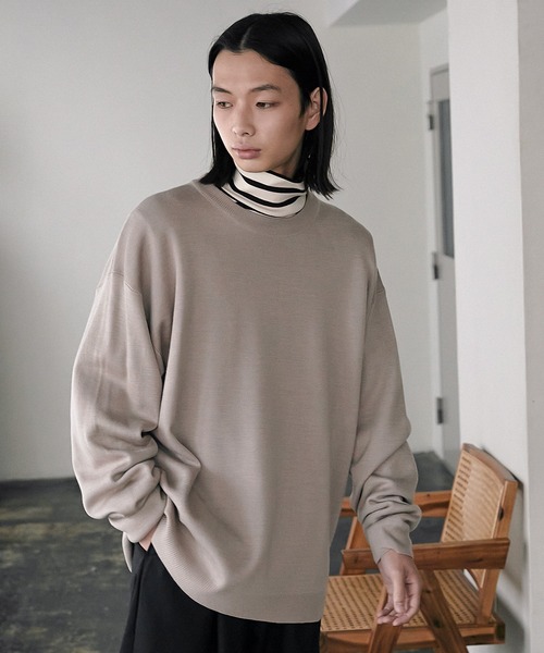 nowm(ノウム)の「【nowm】MILANO RIB LOOSE CREW NECK KNIT / ミラノリブ ルーズクルーネックニット(ニット/セーター・メンズ・ダークネイビー/グレイッシュベージュ・M/L)」の12枚目の写真