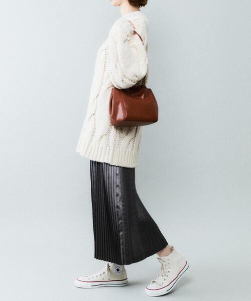 CONVERSE TOKYO(コンバーストウキョウ)の「ギャザー巾着バッグ(ハンドバッグ・レディース・ミント/ブラウン・FREE)」の3枚目の写真