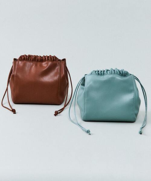 CONVERSE TOKYO(コンバーストウキョウ)の「ギャザー巾着バッグ(ハンドバッグ・レディース・ミント/ブラウン・FREE)」の12枚目の写真