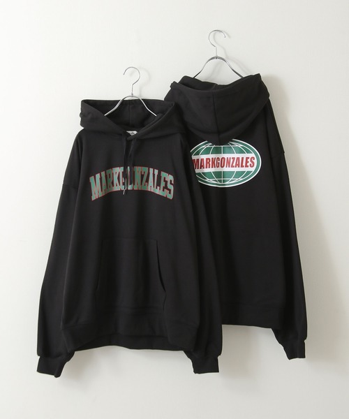 Mark Gonzales(マーク・ゴンザレス)の「【別注】【Mark Gonzales】カレッジロゴプルオーバーパーカー(パーカー・レディース・ブラック/ブルーグレー/ネイビー系/ホワイト/ネイビー/杢グレー・MEDIUM/X-LARGE/LARGE)」の14枚目の写真