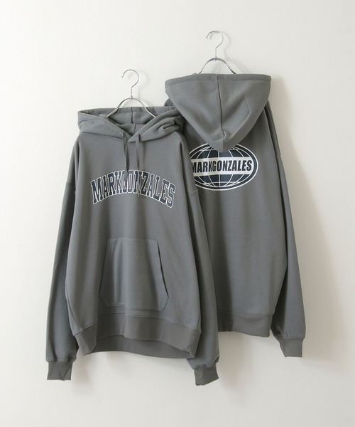 Mark Gonzales(マーク・ゴンザレス)の「【別注】【Mark Gonzales】カレッジロゴプルオーバーパーカー(パーカー・レディース・ブラック/ブルーグレー/ネイビー系/ホワイト/ネイビー/杢グレー・MEDIUM/X-LARGE/LARGE)」の15枚目の写真