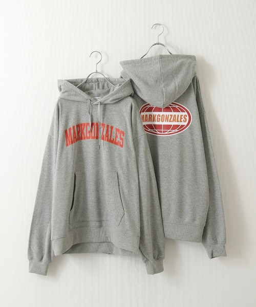 Mark Gonzales(マーク・ゴンザレス)の「【別注】【Mark Gonzales】カレッジロゴプルオーバーパーカー(パーカー・レディース・ブラック/ブルーグレー/ネイビー系/ホワイト/ネイビー/杢グレー・MEDIUM/X-LARGE/LARGE)」の16枚目の写真