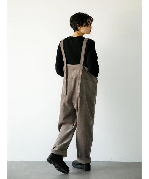 koe（コエ）の「コーデュロイオーバーオール*（サロペット/オーバーオール・レディース・グレー/オフホワイト/ブラック・L/S/M）」の20枚目の写真