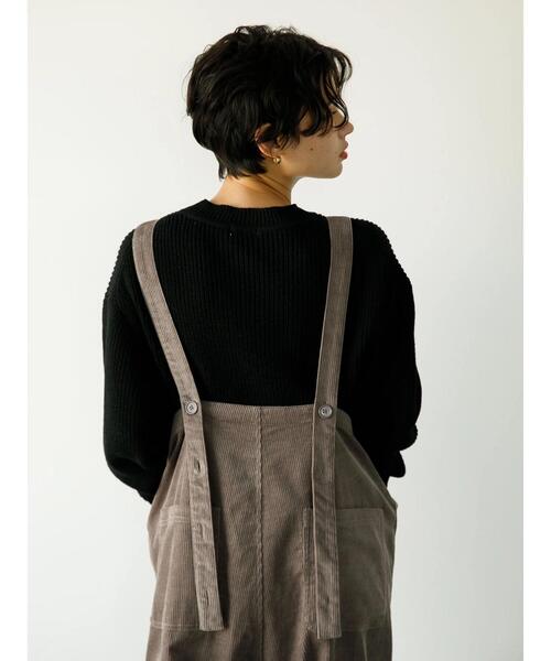 koe（コエ）の「コーデュロイオーバーオール*（サロペット/オーバーオール・レディース・グレー/オフホワイト/ブラック・L/S/M）」の21枚目の写真