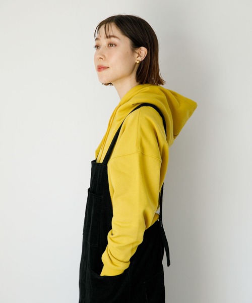 koe（コエ）の「コーデュロイオーバーオール*（サロペット/オーバーオール・レディース・グレー/オフホワイト/ブラック・L/S/M）」の6枚目の写真