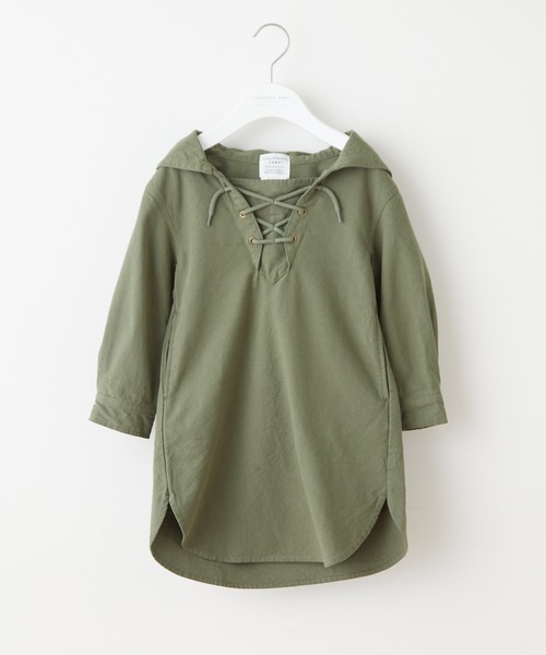 CIAOPANIC TYPY（チャオパニックティピー）の「【KIDS】レースアップフードミリタリーワンピース（ワンピース・キッズ・カーキ/キャメル・SMALL/MEDIUM/LARGE/X-LARGE/XX-LARGE）」の3枚目の写真