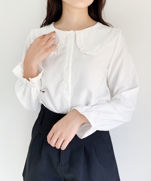H.Warren(エイチウォーレン)の「フリルカラーブラウス(シャツ/ブラウス・レディース・ホワイト・FREE)」の10枚目の写真