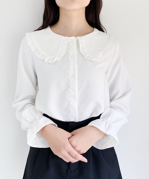 H.Warren(エイチウォーレン)の「フリルカラーブラウス(シャツ/ブラウス・レディース・ホワイト・FREE)」の13枚目の写真