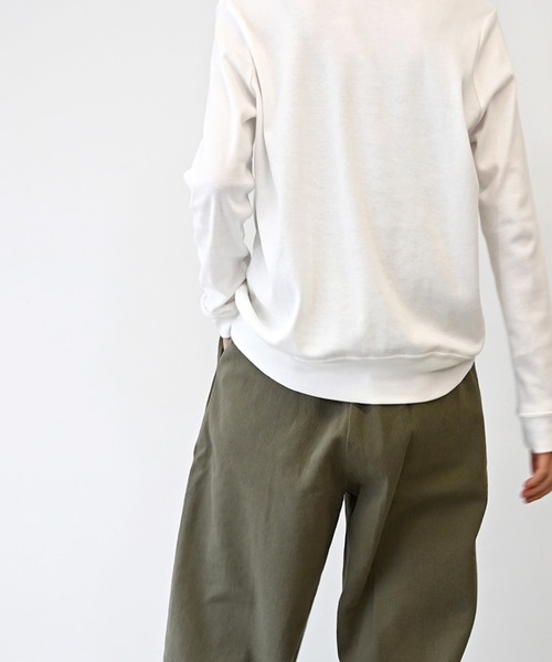 CANAL JEAN（キャナルジーン）の「harmonie -OrganicCotton-　フライスゆったり切り替えロングスリーブ（Tシャツ/カットソー・レディース・ホワイト/チャコールグレー/ブラック/グレー/オートミール・ONE SIZE）」の16枚目の写真