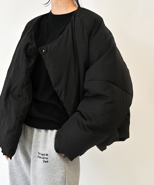 CANAL JEAN（キャナルジーン）の「harmonie -OrganicCotton-　フライスゆったり切り替えロングスリーブ（Tシャツ/カットソー・レディース・ホワイト/チャコールグレー/ブラック/グレー/オートミール・ONE SIZE）」の6枚目の写真