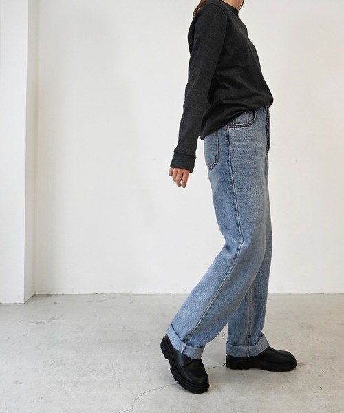 CANAL JEAN（キャナルジーン）の「harmonie -OrganicCotton-　フライスゆったり切り替えロングスリーブ（Tシャツ/カットソー・レディース・ホワイト/チャコールグレー/ブラック/グレー/オートミール・ONE SIZE）」の15枚目の写真